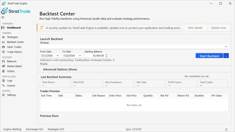 Backtest Center