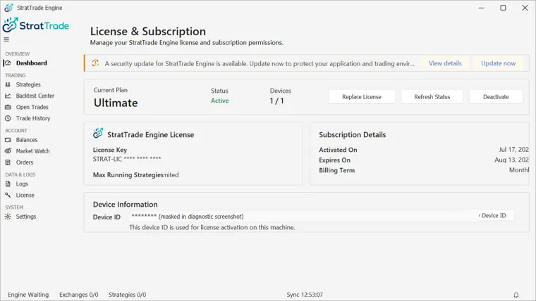 License & subscription